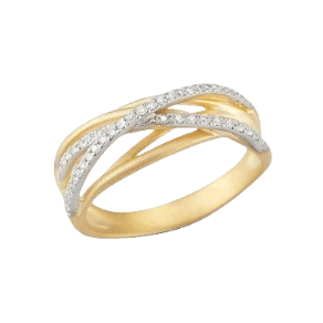I. Reiss 14k Y Gallery Arch Ring with Diamonds