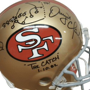 Joe Montana and Dwight Clark Hand Signed 49ers "Catch" Proline Helmet