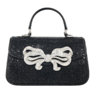 Judith Leiber Crystal Bow Top Handle Black