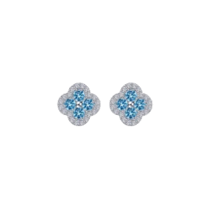 Blue Topaz Clover Earrings