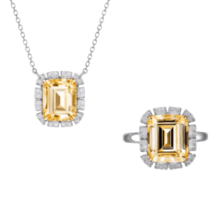 Canary Burst Ring and Necklace Set