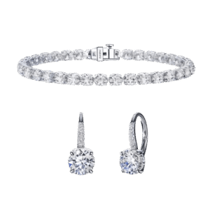 Diamond Tennis Bracelet and Earring Set