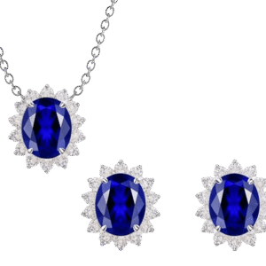 Sapphire Burst Earring and Necklace Set