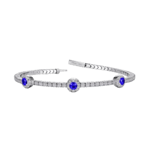 Sapphire and Diamond Flexible Tennis Bracelet