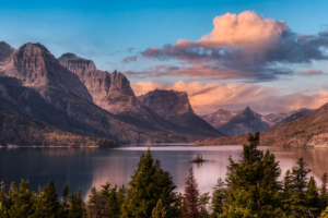 lake and mountains