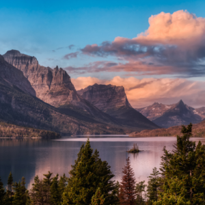 lake and mountains