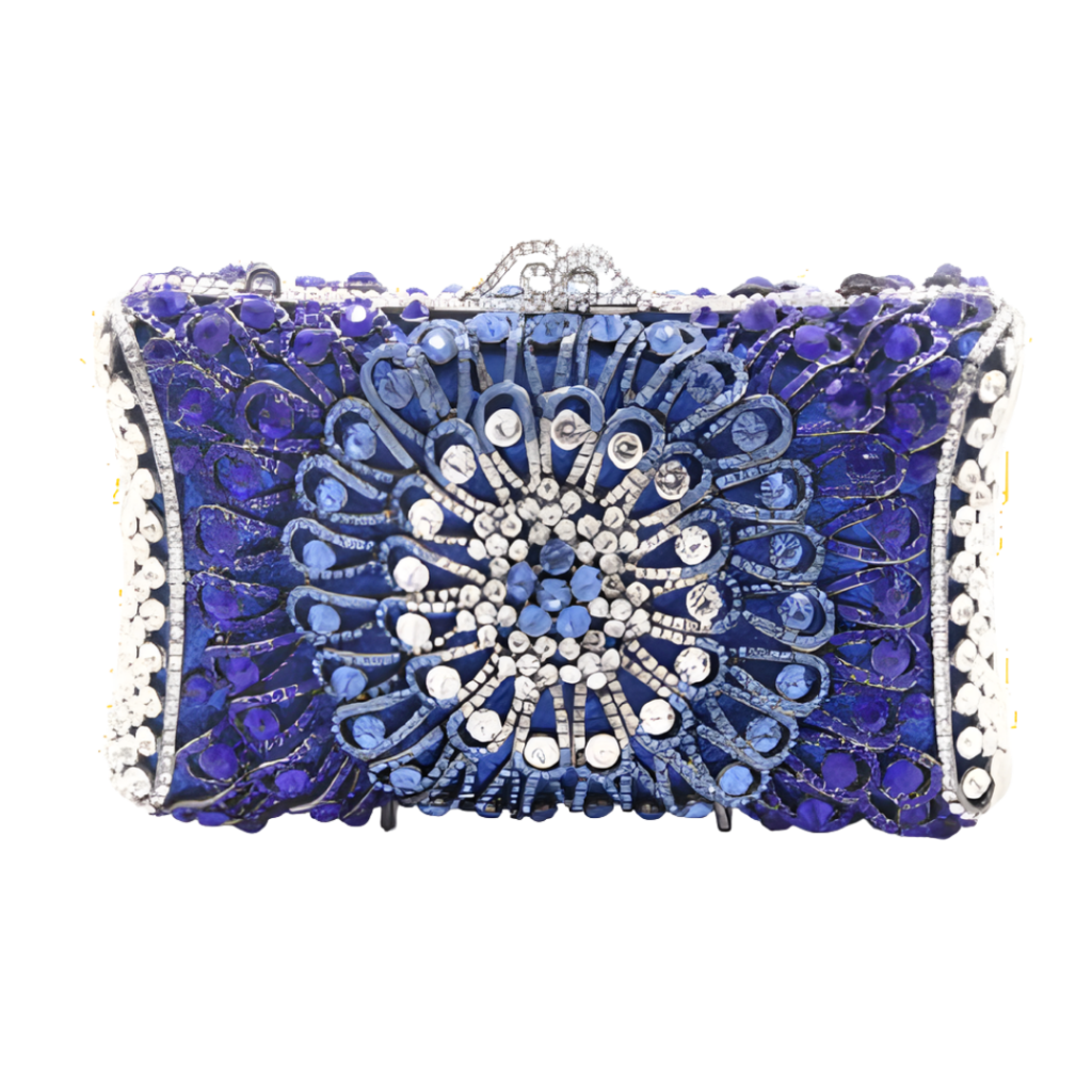 Blue Swarovski Crystal Evening Bag