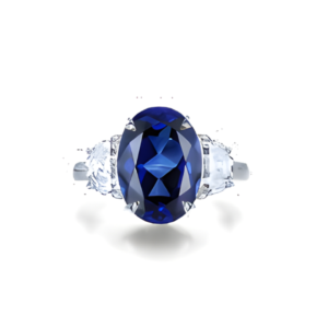 Fancy Lab-Grown Sapphire Three-Stone Ring