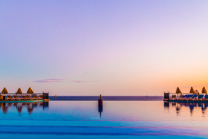 sunset pool ocean