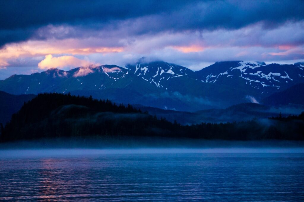 lake and mountains