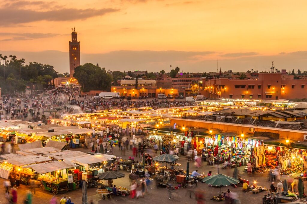 lit up market
