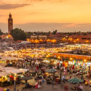 lit up market